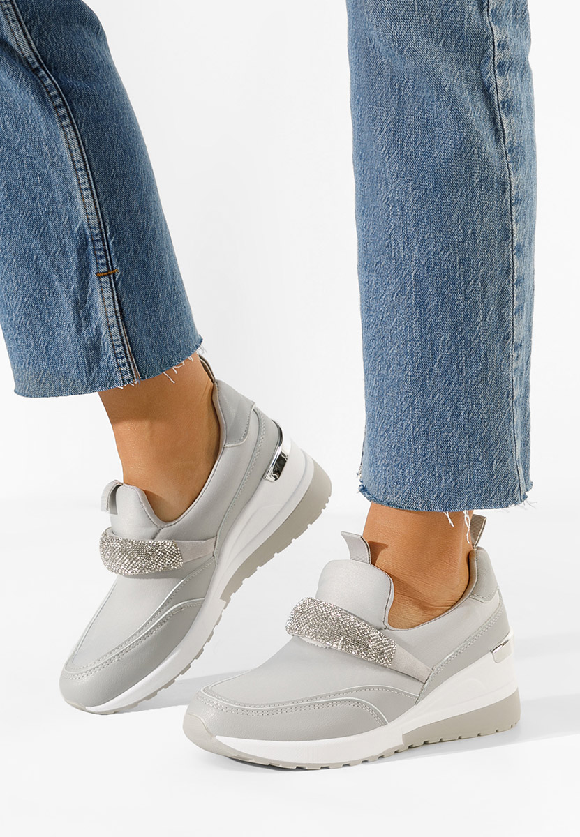 Šedé dámské tenisky na klínku Rubica