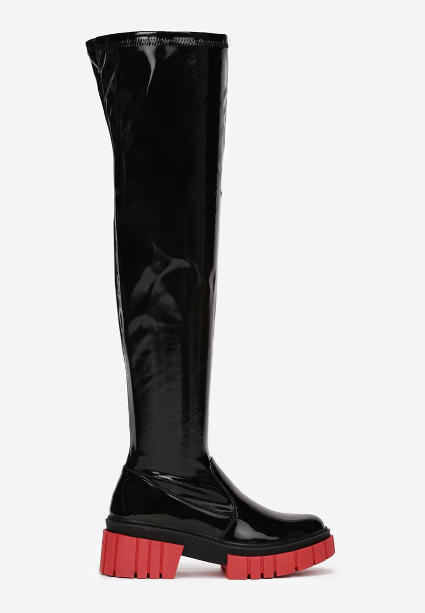 Černé kozačky nad koleno Dolaria V3