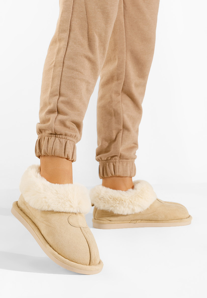 Béžové domácí pantofle Olaria