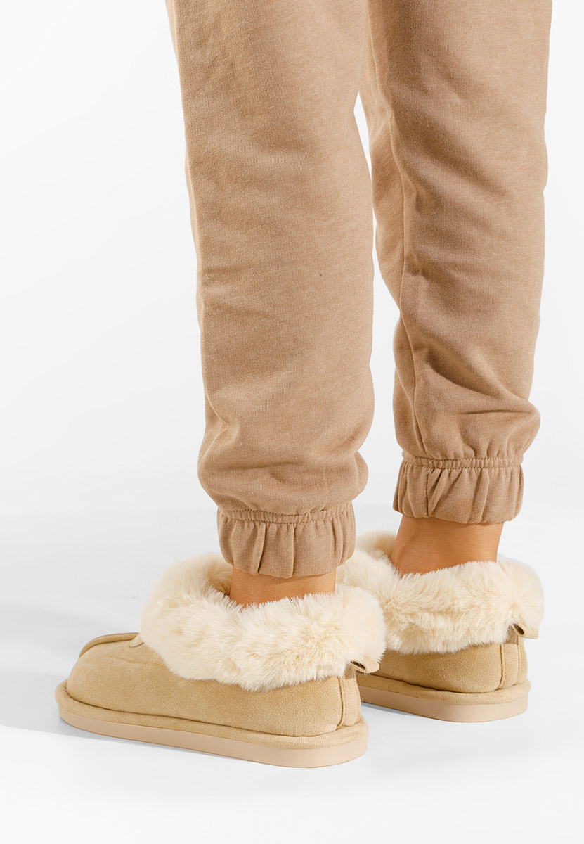 Béžové domácí pantofle Olaria