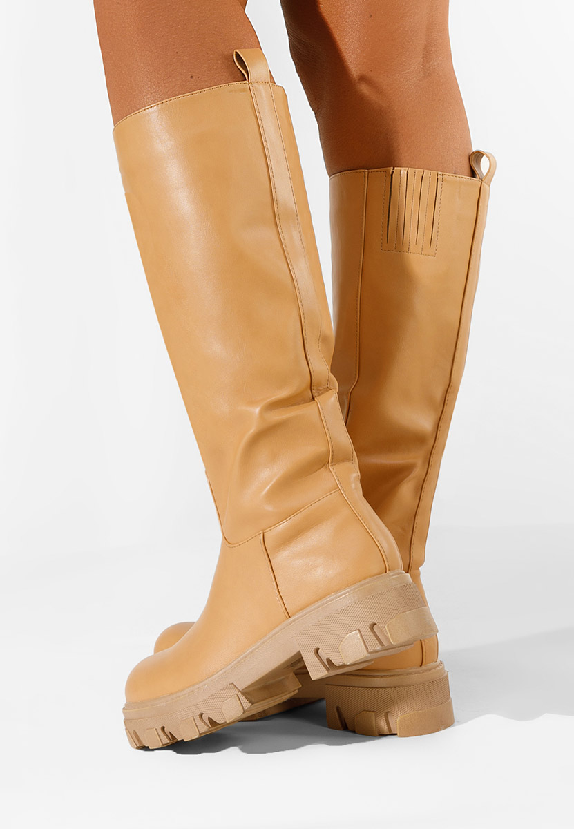 Camelové dámské kozačky Oserra