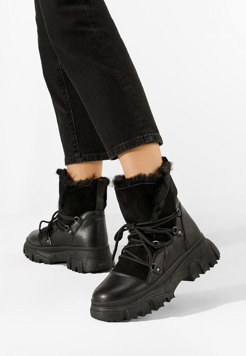 Černé kotníkové zimní boty Fralesia