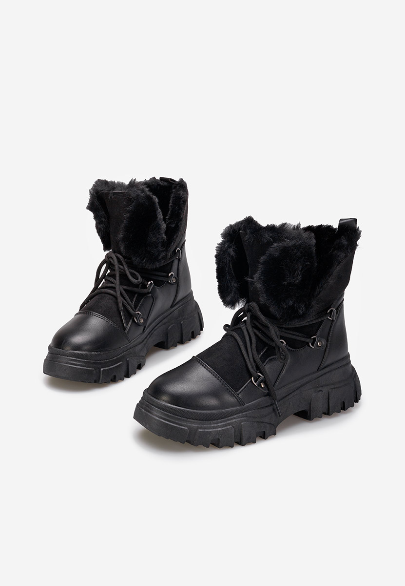 Černé kotníkové zimní boty Fralesia