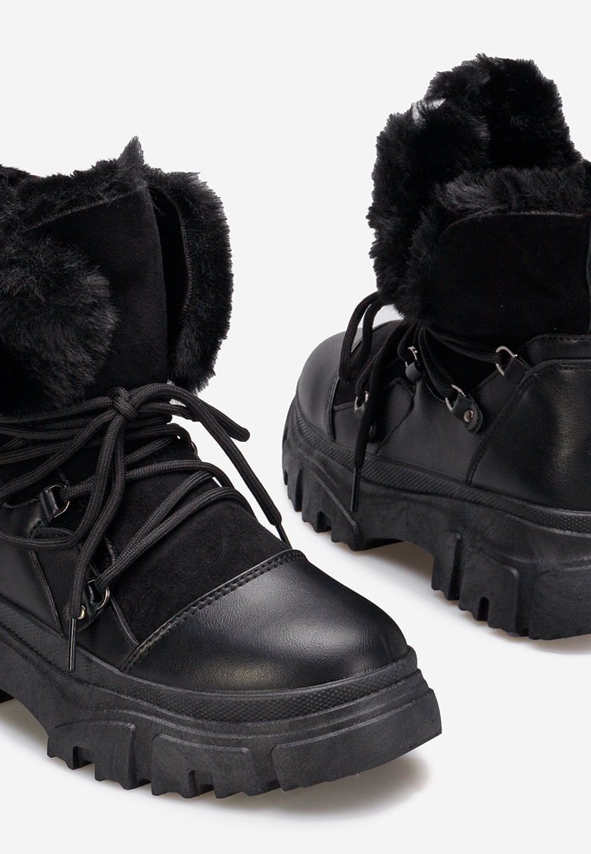 Černé kotníkové zimní boty Fralesia