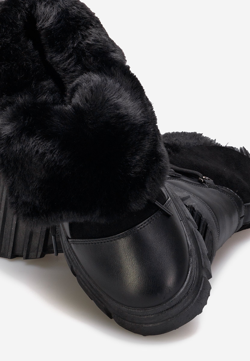 Černé kotníkové zimní boty Fralesia