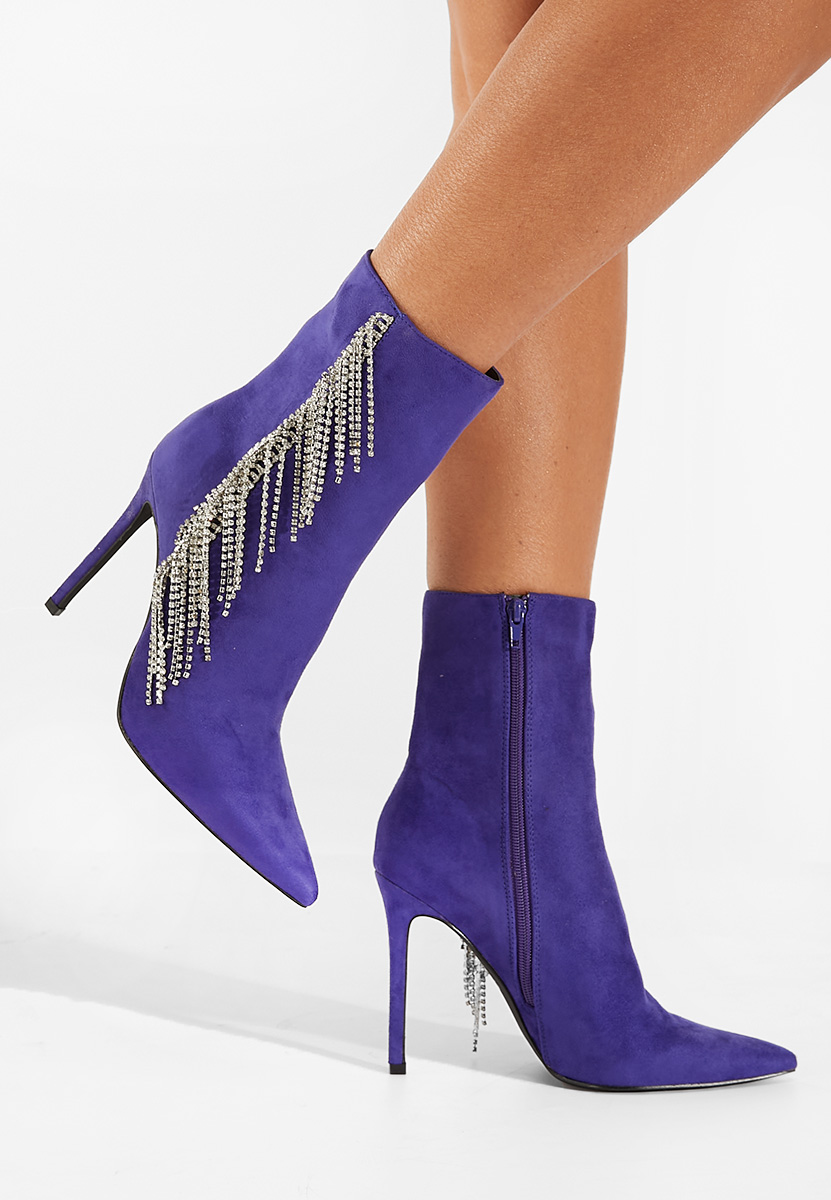 Fialové kotníkové boty na vysokém podpatku Viedma