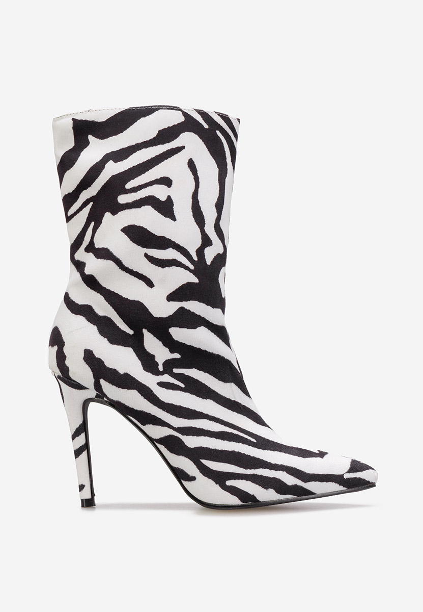 Bílé kotníkové boty na vysokém podpatku Ribera V2