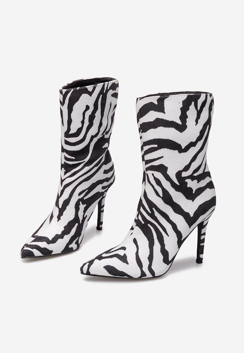 Bílé kotníkové boty na vysokém podpatku Ribera V2