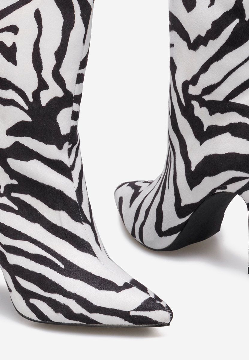 Bílé kotníkové boty na vysokém podpatku Ribera V2