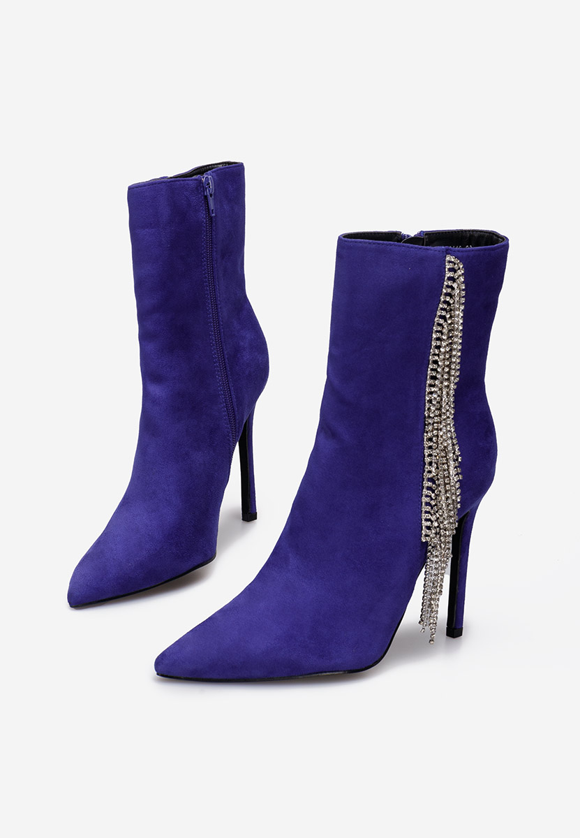 Fialové kotníkové boty na vysokém podpatku Viedma