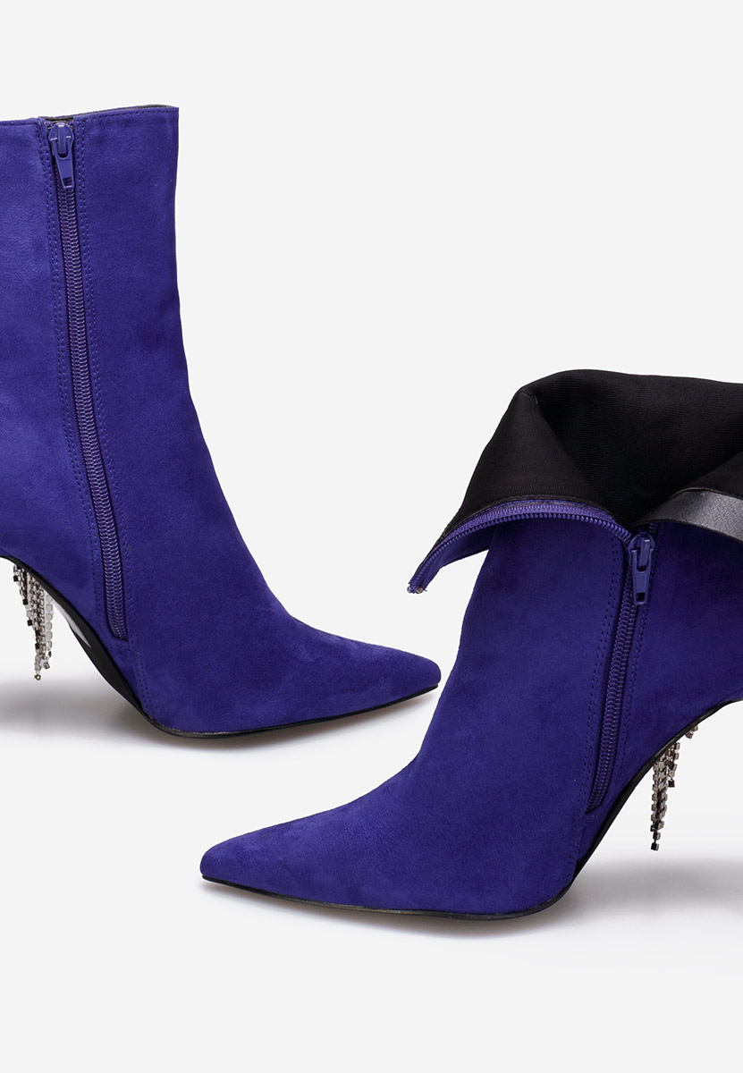 Fialové kotníkové boty na vysokém podpatku Viedma