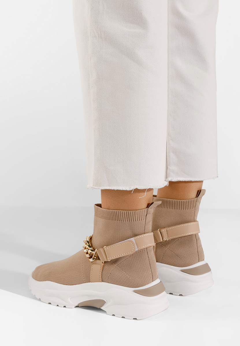 Khaki kotníkové tenisky Gisella