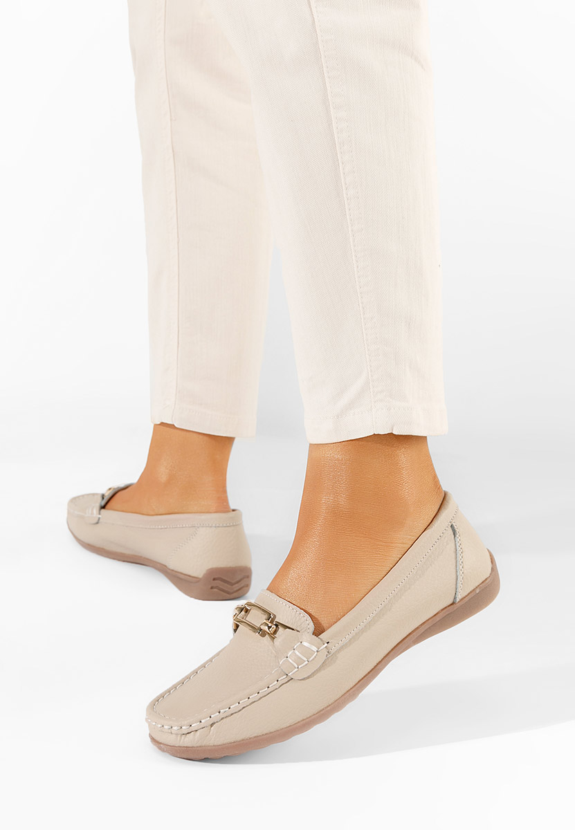 Béžové dámské kožené mokasíny Celetina