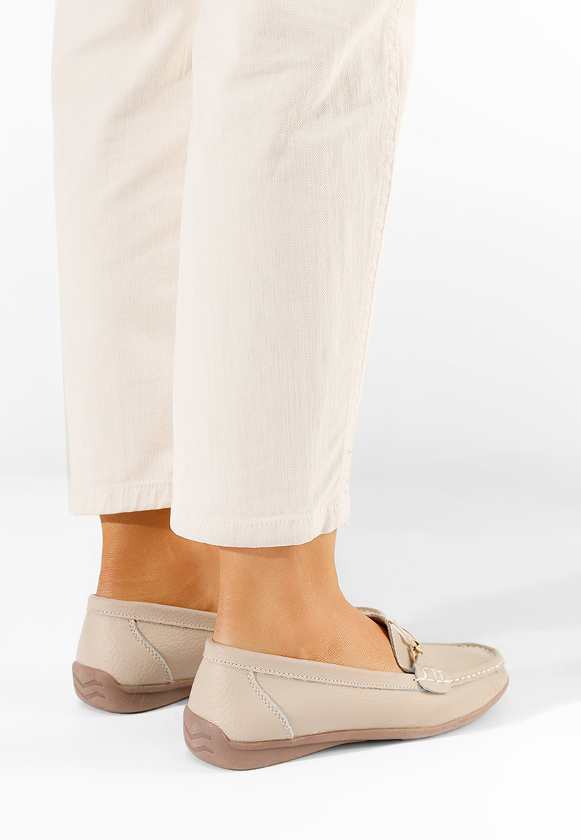 Béžové dámské kožené mokasíny Celetina