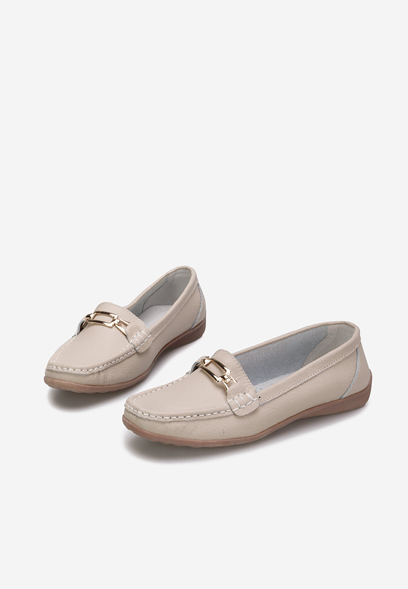 Béžové dámské kožené mokasíny Celetina