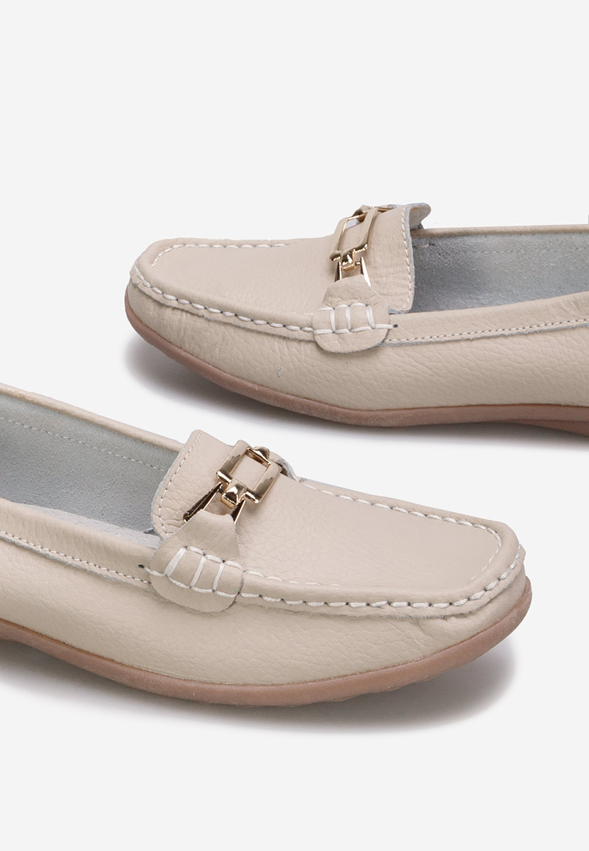 Béžové dámské kožené mokasíny Celetina