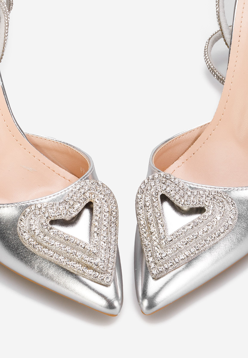 Stribrné lodičky na vysokém podpatku Iliana