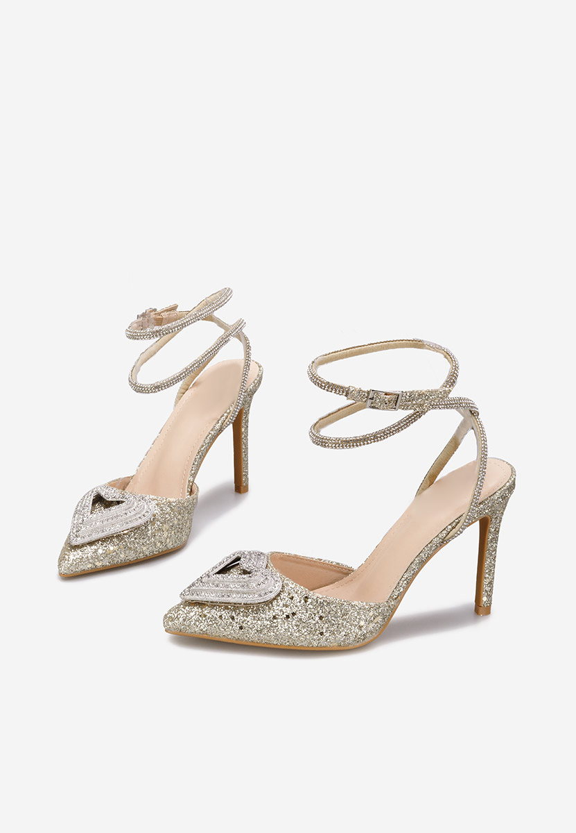 Zlaté lodičky na vysokém podpatku Amaya