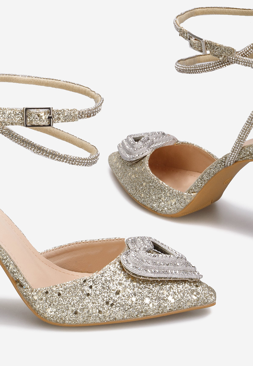 Zlaté lodičky na vysokém podpatku Amaya