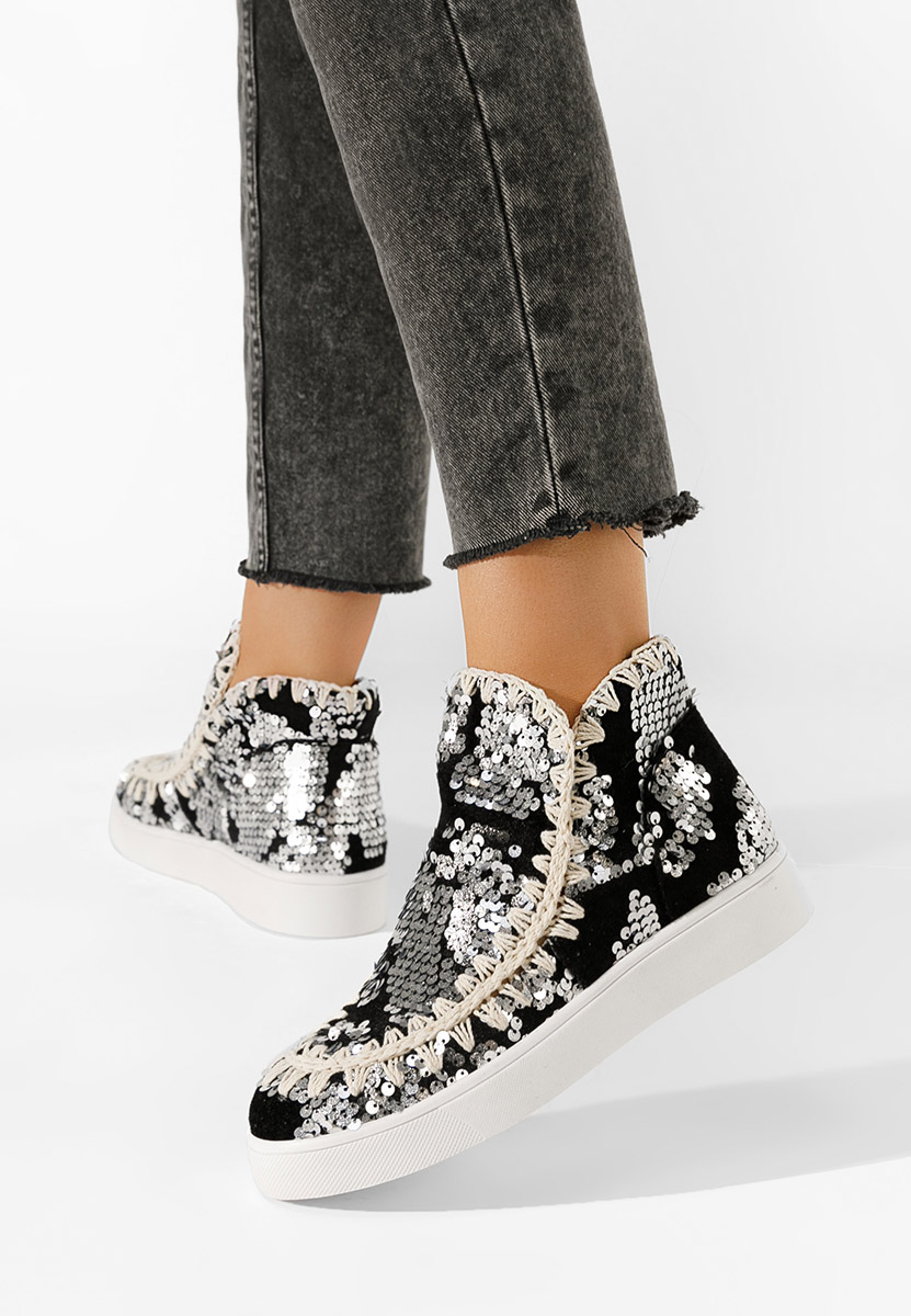 Stribrné dámské kotníková obuv Azna