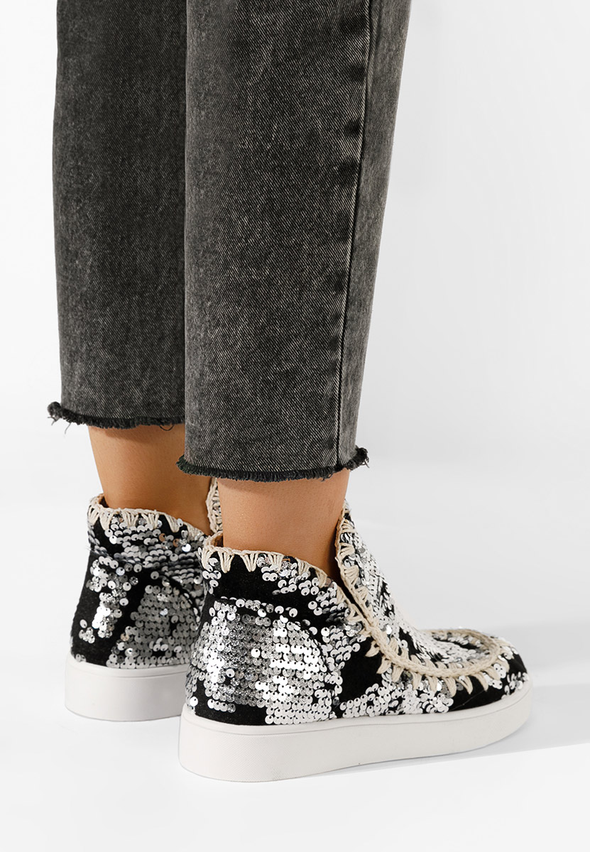 Stribrné dámské kotníková obuv Azna