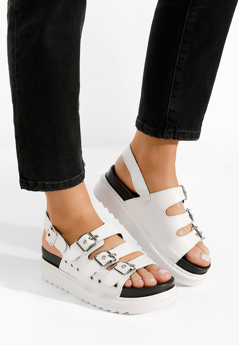 Bílé sandály na platformě Edena