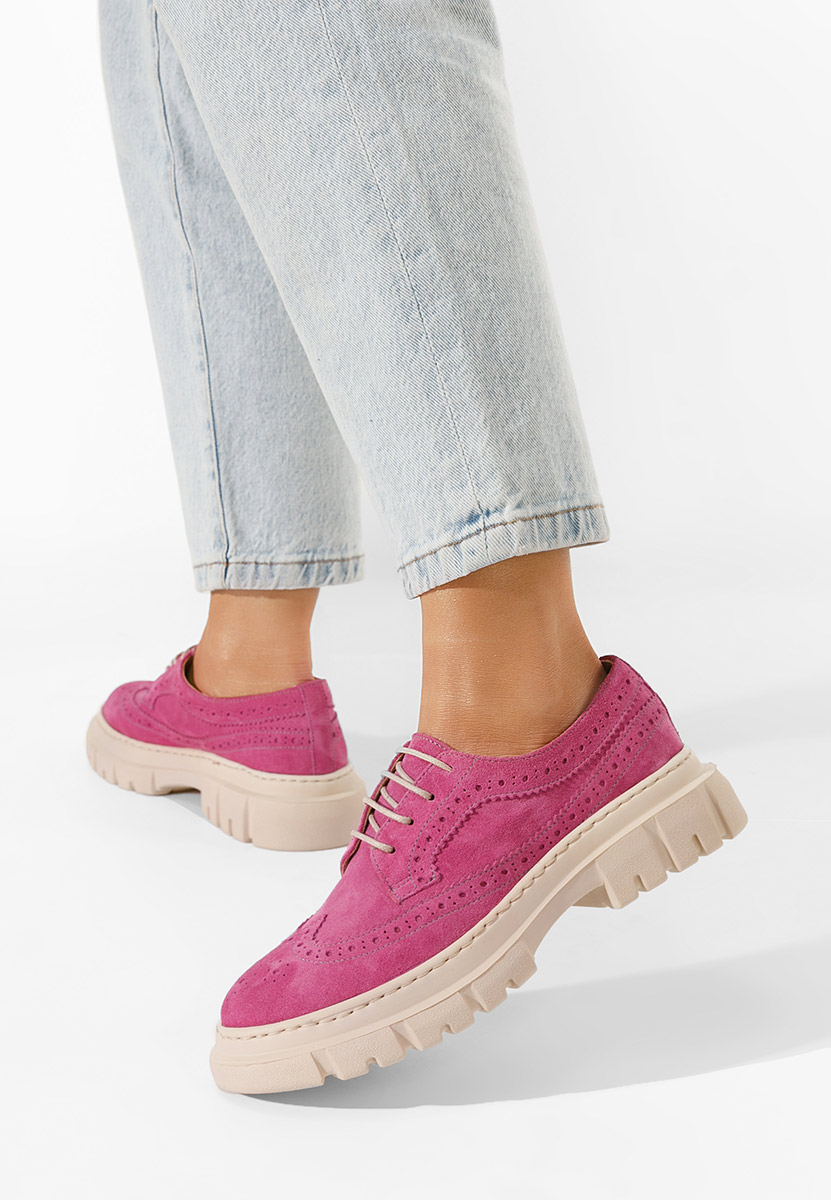 Fuchsiové kožené lodičky Henise