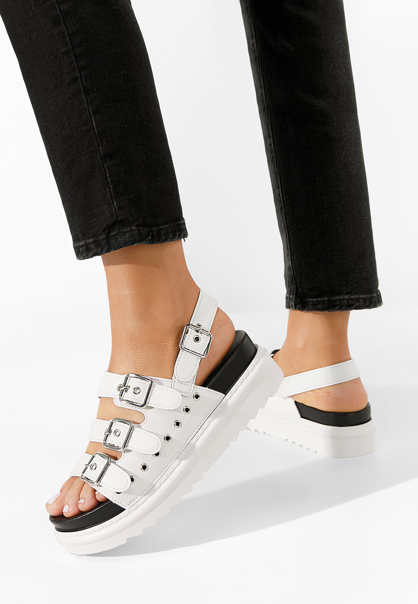 Bílé sandály na platformě Edena