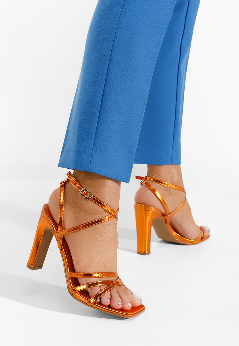 Oranžové sandály na podpatku Ayleen