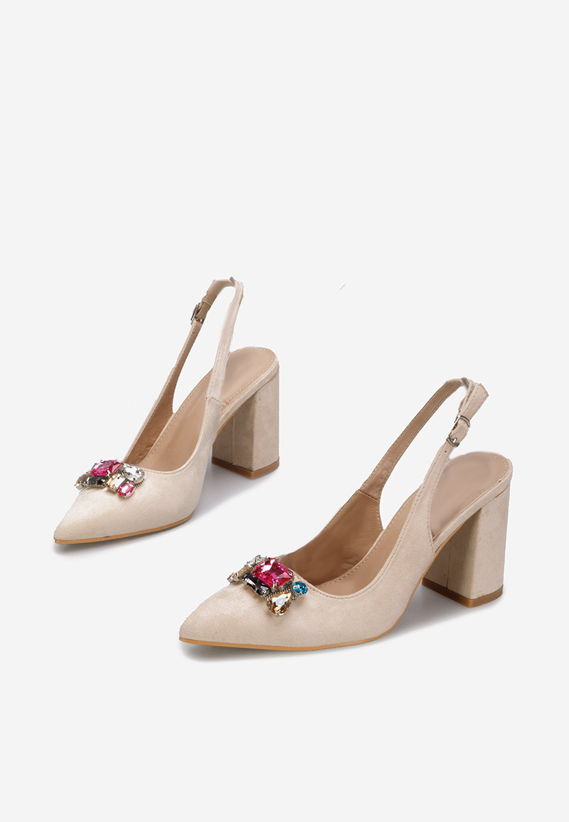 Béžové lodičky s otevřenou pätou Rossana