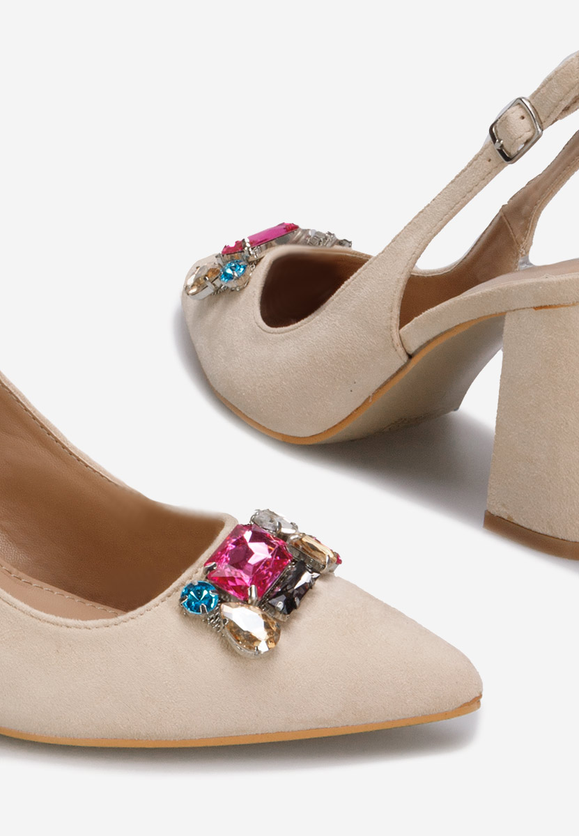 Béžové lodičky s otevřenou pätou Rossana