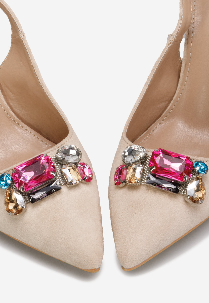 Béžové lodičky s otevřenou pätou Rossana