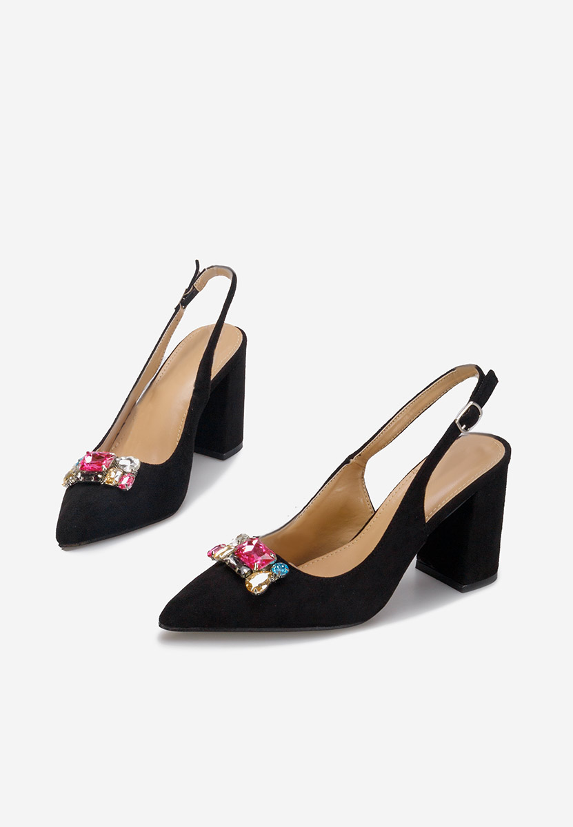 Černé lodičky s otevřenou pätou Rossana