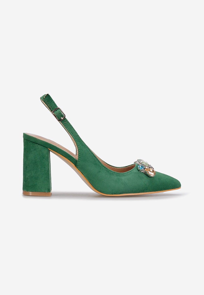 Zelené lodičky s otevřenou pätou Rossana