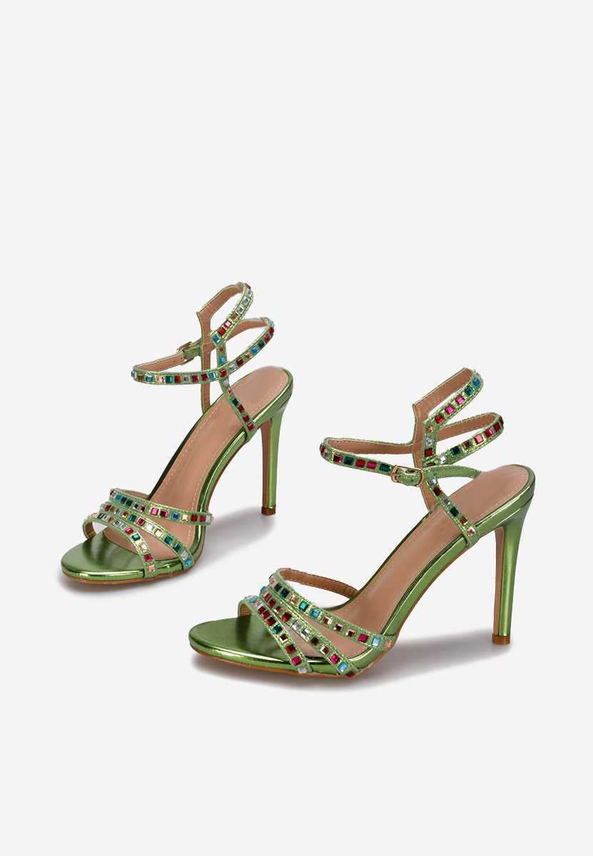 Zelené sandály do špičky Dezma