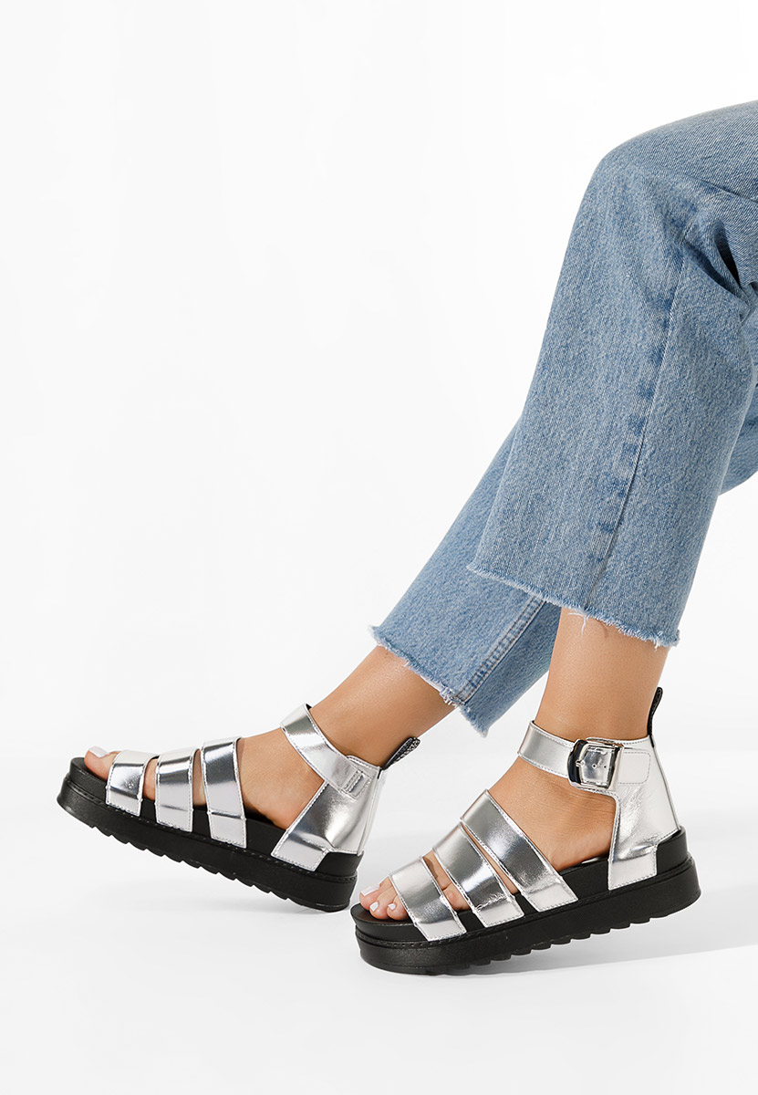 Stribrné sandály na platformě Ranya