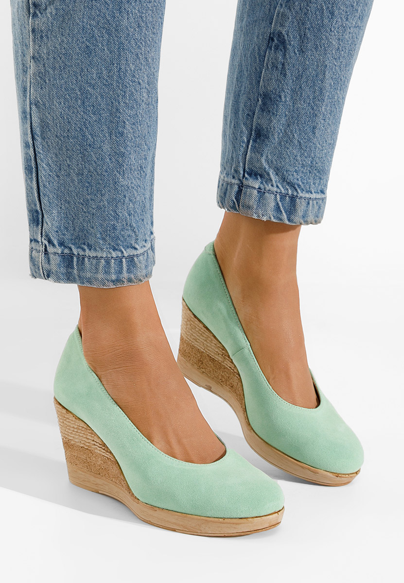 Tyrkysové lodičky na klínku Zola V2