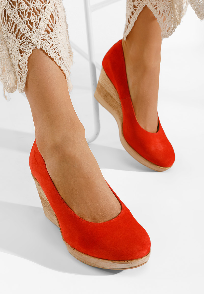 Oranžové lodičky na klínku Zola V2