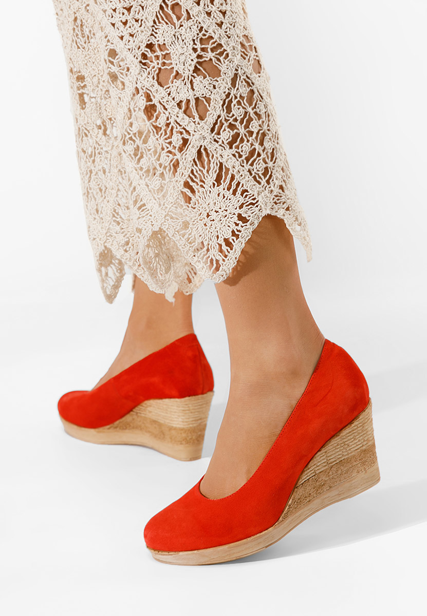 Oranžové lodičky na klínku Zola V2