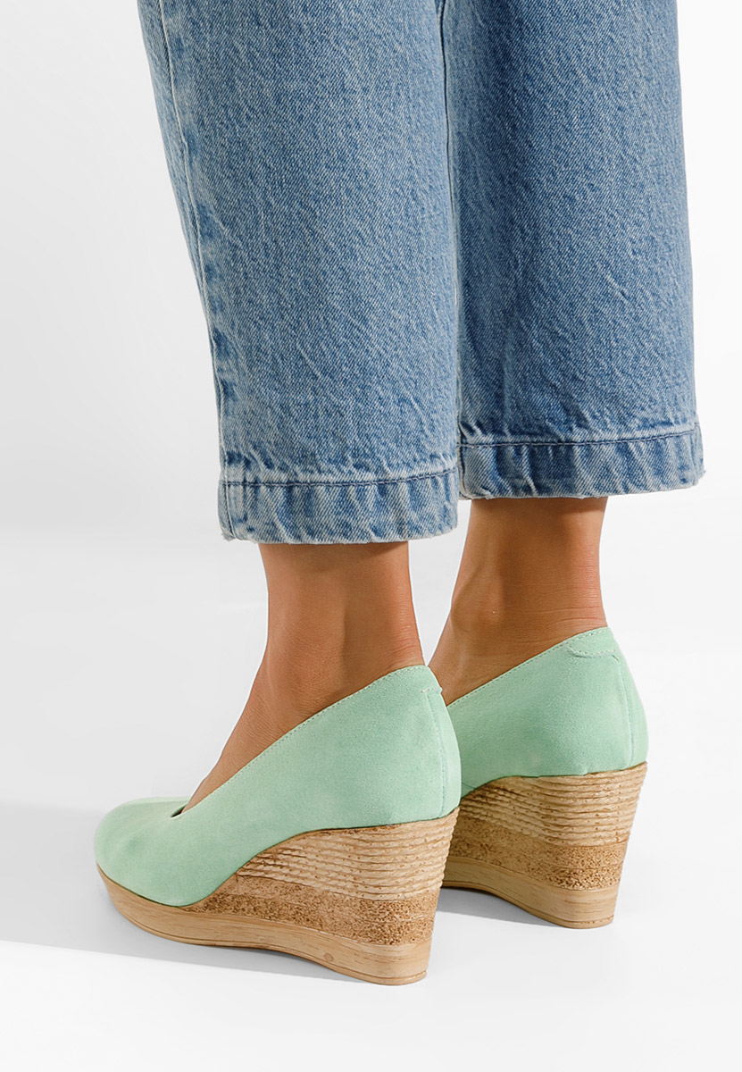 Tyrkysové lodičky na klínku Zola V2