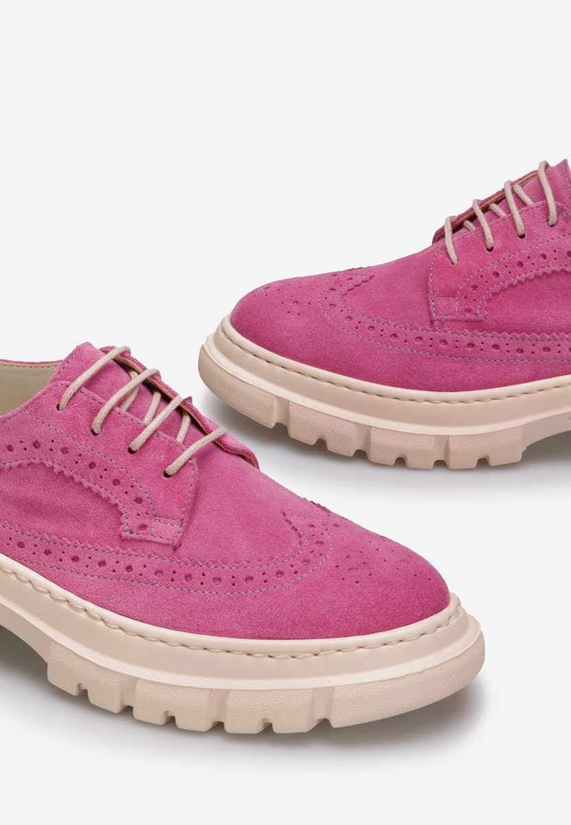 Fuchsiové kožené lodičky Henise