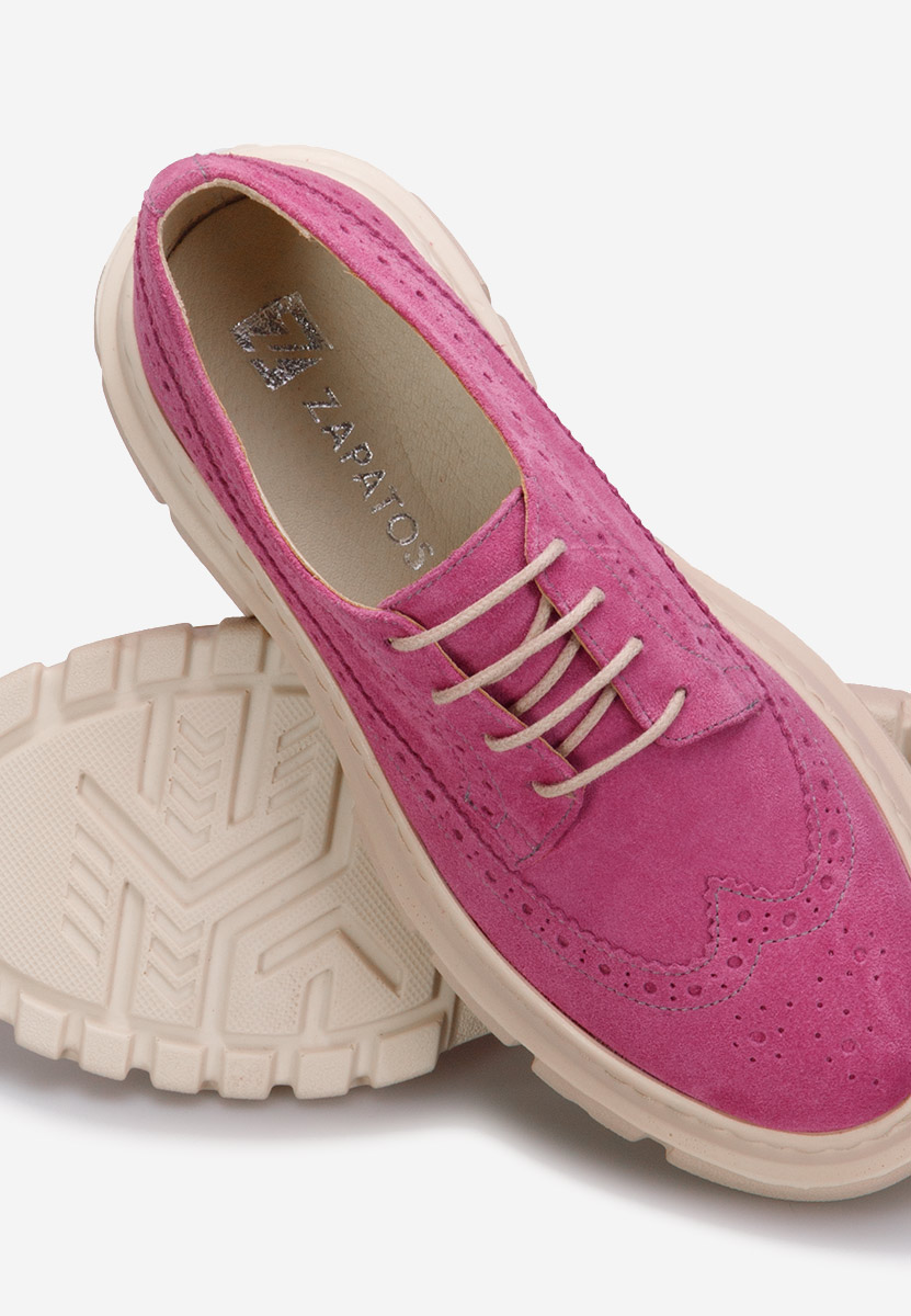 Fuchsiové kožené lodičky Henise