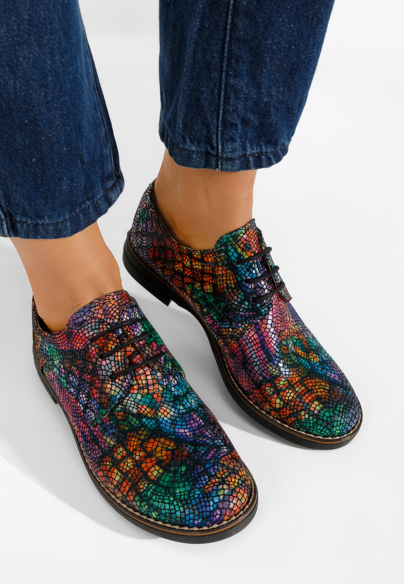 Viacfarebné kožené derby dámske Otivera V14