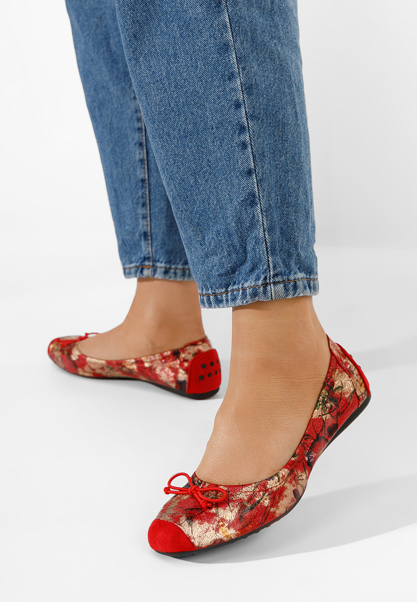 Červené dámské baleríny Doriya V2