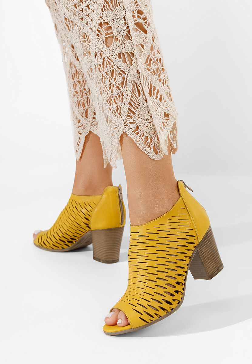 Žlutá kožené sandály Zarata