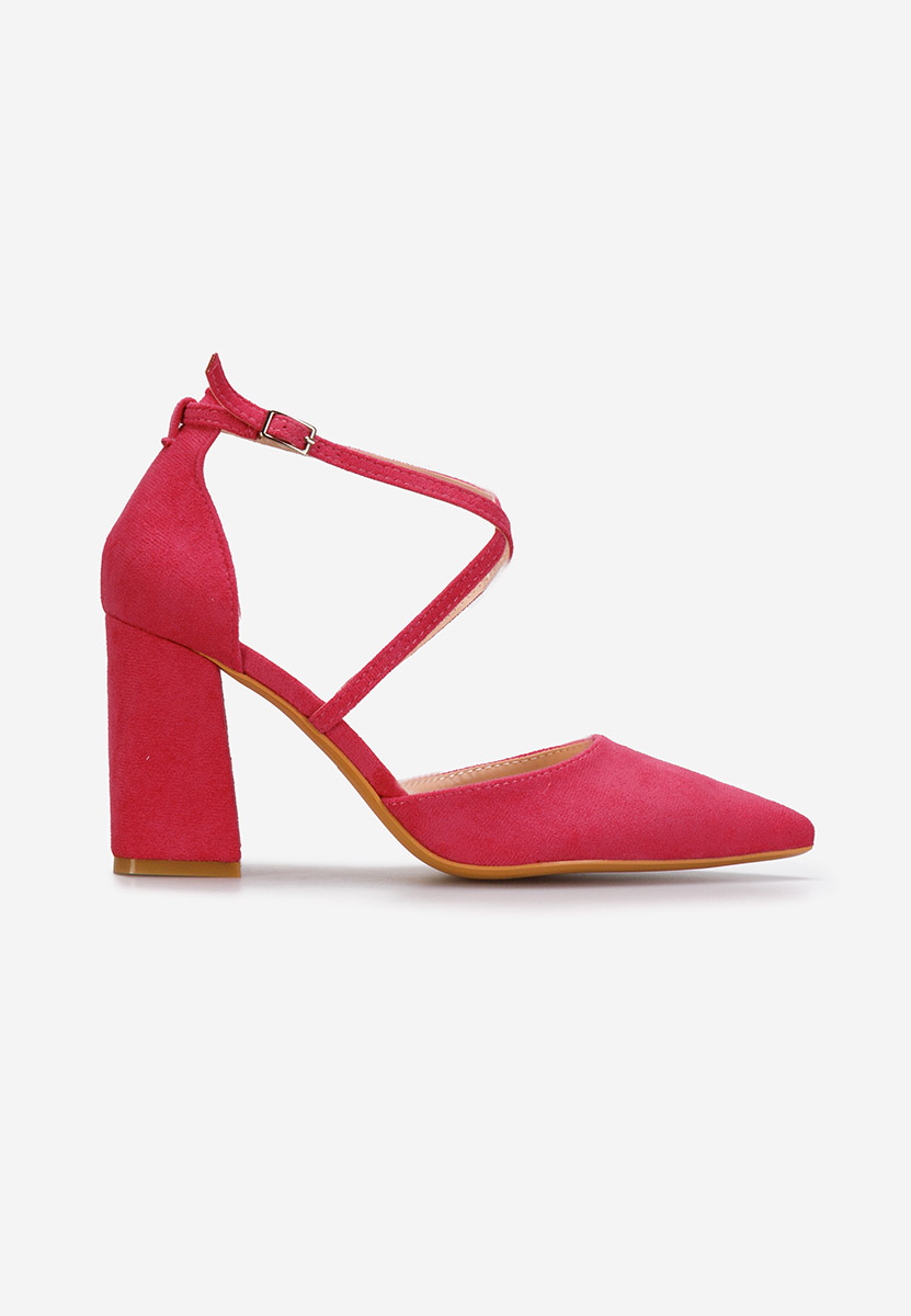 Fuchsiové lodičky na hrubém podpatku Demitra
