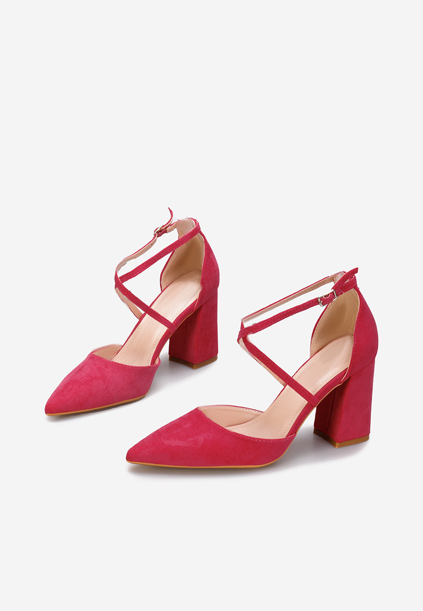 Fuchsiové lodičky na hrubém podpatku Demitra