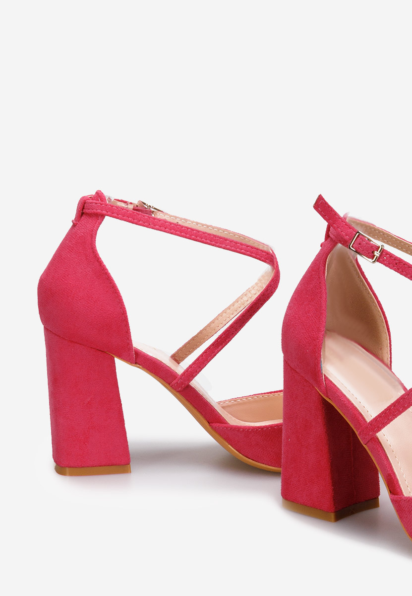 Fuchsiové lodičky na hrubém podpatku Demitra