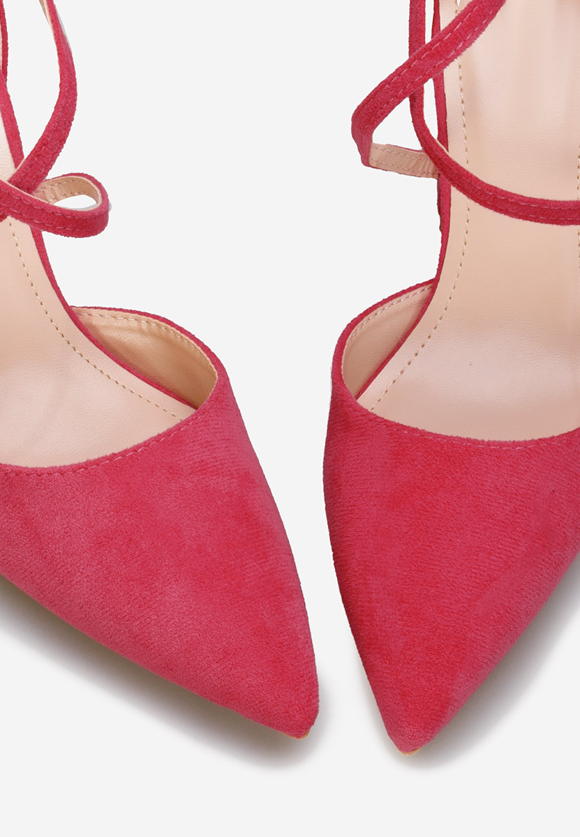 Fuchsiové lodičky na hrubém podpatku Demitra