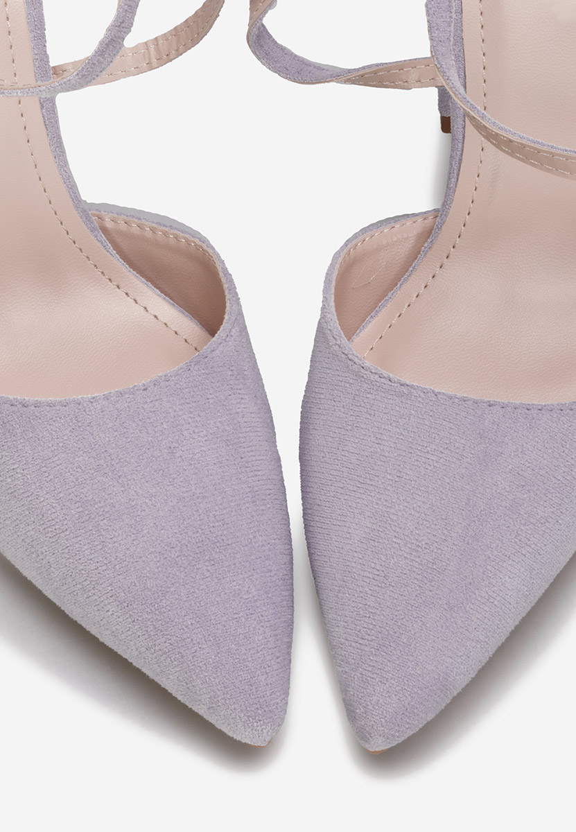 Fialové lodičky na hrubém podpatku Demitra
